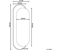 Beliani Sieninis veidrodis CREIL 51 cm 143 cm technoratano natūralus