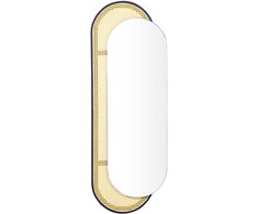 Beliani Sieninis veidrodis CREIL 51 cm 143 cm technoratano natūralus