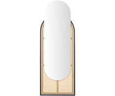 Beliani Sieninis veidrodis NEVERS 53 cm 143 cm technoratanas natūralus