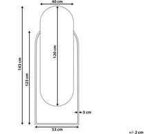 Beliani Sieninis veidrodis NEVERS 53 cm 143 cm technoratanas natūralus