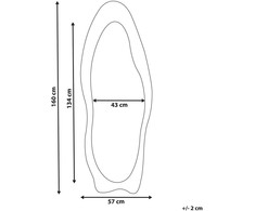 Beliani Sieninis veidrodis REIGNY 57 cm 160 cm, alyvuogių spalvos veliūras