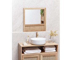 Beliani Sieninis veidrodis ROSELL 60 cm x 60 cm šviesiai rudas