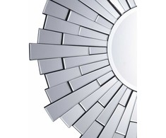 Beliani Sieninis veidrodis VIRE 70 cm sidabrinis