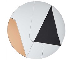 Beliani Sieninis veidrodis TROUVILLE 80 cm 80 cm Juodas/ auksinis