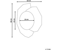 Beliani Sieninis veidrodis TROYON 62 cm 80 cm rausvas auksas