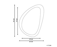 Beliani Sieninis veidrodis VENAS 61 cm 91 cm aksominis garstyčių spalvos