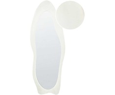 Beliani Sieninis veidrodis REIGNY 57 cm 160 cm, veliūrinis, baltas