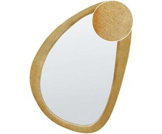 Beliani Sieninis veidrodis VENAS 61 cm 91 cm aksominis garstyčių spalvos