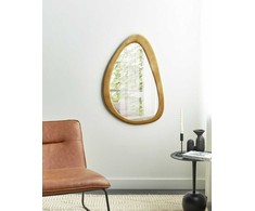 Beliani Sieninis veidrodis VENAS 61 cm 91 cm aksominis garstyčių spalvos