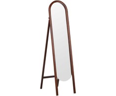 Beliani Pastatomas veidrodis CHELLES 150 cm Paulovnijos mediena tamsiai rudas