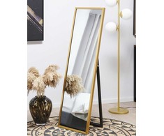 Beliani Pastatomas veidrodis TORCY 140 cm auksinis