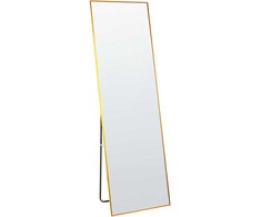 Beliani Pastatomas veidrodis BEAUVAIS 156 cm, metalinis, auksinis