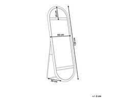 Beliani Pastatomas veidrodis BARGES 150 cm rotango spalvos