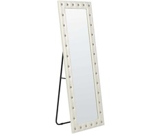 Beliani Pastatomas veidrodis ANSOUIS 150 cm eko-oda baltas