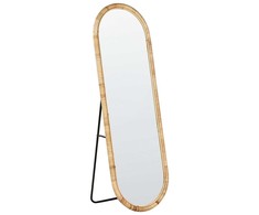 Beliani Pastatomas veidrodis MONTOT 150 cm natūralaus rotango