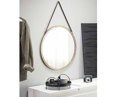 Beliani Sieninis veidrodis AUTUN 60 cm metalinis auksinis