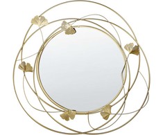 Beliani Sieninis veidrodis ANGLET 46 cm 49 cm Metalinis auksinis