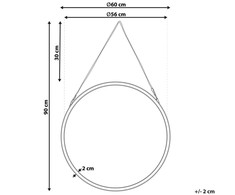 Beliani Sieninis veidrodis AUTUN 60 cm metalinis auksinis
