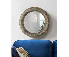 Beliani Sieninis veidrodis CHANNAY 80 cm, auksinis, metalinis
