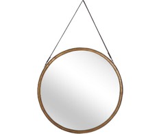 Beliani Sieninis veidrodis AUTUN 60 cm metalinis auksinis