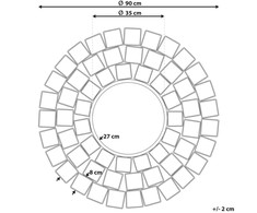 Beliani Sieninis veidrodis LABRIT 90 cm 90 cm metalinis auksinis