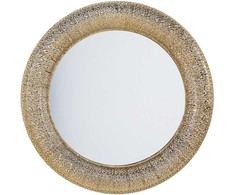 Beliani Sieninis veidrodis CHANNAY 80 cm, auksinis, metalinis