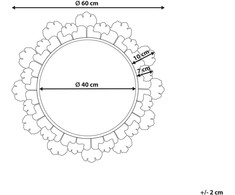 Beliani Sieninis veidrodis CODOLET 60 cm metalinis auksinis