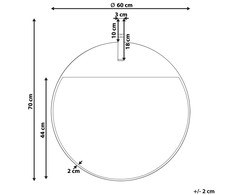 Beliani Sieninis veidrodis GURS 60 cm metalinis auksinis