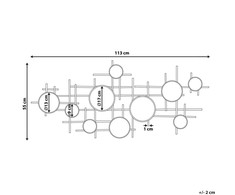 Beliani Sieninis veidrodis IBOS 113 cm 55 cm metalinis juodas