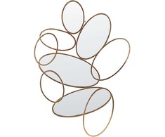 Beliani Sieninis veidrodis DECIZE 113 cm 77 cm metalinis auksinis