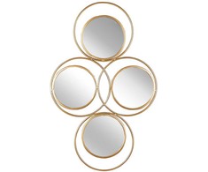 Beliani Sieninis veidrodis LESCAR 50 cm 80 cm metalinis auksinis