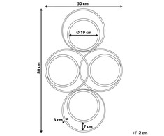 Beliani Sieninis veidrodis LESCAR 50 cm 80 cm metalinis auksinis