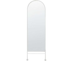 Beliani Sieninis veidrodis JARNAGES 45 cm 145 cm metalinis baltas