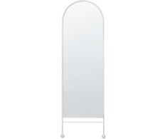 Beliani Sieninis veidrodis JARNAGES 45 cm 145 cm metalinis baltas