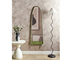 Beliani Sieninis veidrodis PARNAY 45 cm 146 cm Metallinis Alyvuogių spalvos