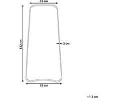 Beliani Sieninis veidrodis LEVET 58 cm 122 cm metalinis auksinis