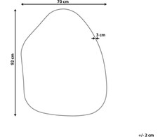 Beliani Sieninis veidrodis PUTEAUX 70 cm 92 cm metalinis juodas