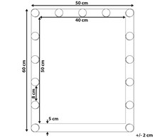 Beliani Vonios veidrodis su LED apšvietimu ODENAS 50 x 60 cm, juodas