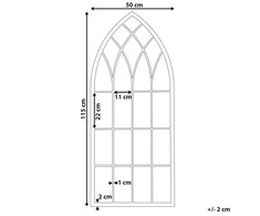 Beliani Sieninis veidrodis CASSEL 50 cm 115 cm metalinis šviesiai pilkas