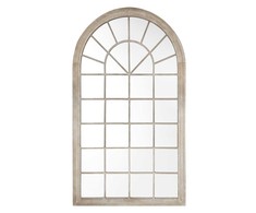 Beliani Sieninis veidrodis TREVOL 77 cm 130 cm Metalas Smėlio spalvos