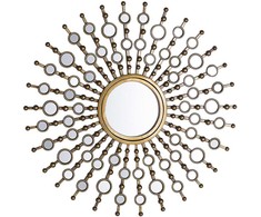 Beliani Sieninis veidrodis BLOIS 70 cm Metalinis auksinis