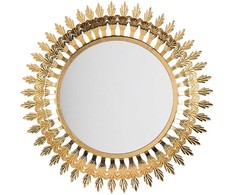 Beliani Sieninis veidrodis VOREY 60 cm metalinis auksinis