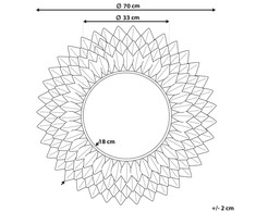 Beliani Sieninis veidrodis LARRAU 70 cm metalinis sidabrinis