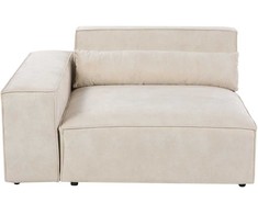 Sofa Beliani HELLNAR dešiniosios pusės kampinis modulis, šviesiai smėlio spalvos veliūras