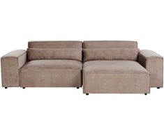 Beliani Trivietė modulinė kampinė sofa HELLNAR, šviesiai ruda, kairinė