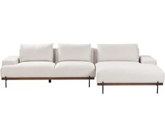 Beliani Kampinė sofa 4 asmenims MARIFERD šviesiai smėlio spalvos kairinė