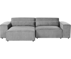 Beliani Modulinė 3 vietų kampinė sofa „HELLNAR“, dešininė, pilka