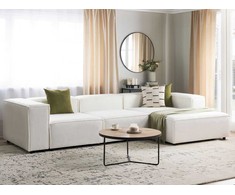 Beliani 4 vietų modulinė kampinė sofa ARDAL Boucle, balkšva, kairinė