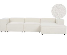 Beliani 4 vietų modulinė kampinė sofa ARDAL Boucle, balkšva, kairinė