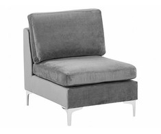 Beliani 4 vietų modulinė kampinė sofa EVJA, kairinė, pilkas veliūras